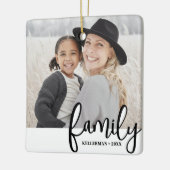 Custom Double Sided Family Two Photo Christmas Keramisch Ornament (Links)