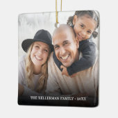 Custom Double Sided Family Two Photo Christmas Keramisch Ornament (Links)