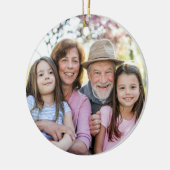 Custom Double Sided Family Two Photo Christmas Keramisch Ornament (Links)
