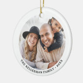 Custom Double Sided Family Two Photo Christmas Keramisch Ornament (Links)