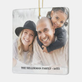 Custom Double Sided Family Two Photo Christmas Keramisch Ornament (Links)