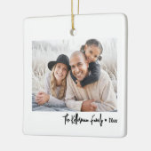 Custom Double Sided Family Two Photo Christmas Keramisch Ornament (Links)