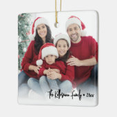 Custom Double Sided Family Two Photo Christmas Keramisch Ornament (Links)