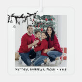 Custom Double Sided Family Two Photo Christmas Metalen Ornament (Achterkant)