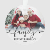Custom Double Sided Family Two Photo Christmas Ornament (voorkant)