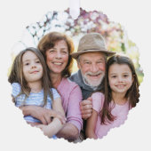 Custom Double Sided Family Two Photo Christmas Ornament Kaart (Voorkant)