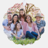 Custom Double Sided Family Two Photo Christmas Ornament Kaart (Achterkant)