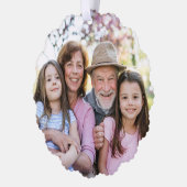 Custom Double Sided Family Two Photo Christmas Ornament Kaart (Links)