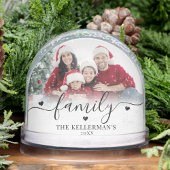 Custom Double Sided Family Two Photo Christmas Sneeuwbol