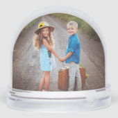 Custom Double Sided Family Two Photo Sneeuwbol (Achterkant)