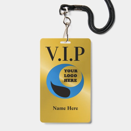 Custom Double Sided Laminated VIP Name Badge (Voorzijde met lanyard)