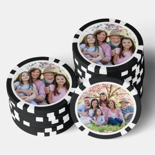 Custom Double Sided Two Photo Poker Chips (Opstapeling)