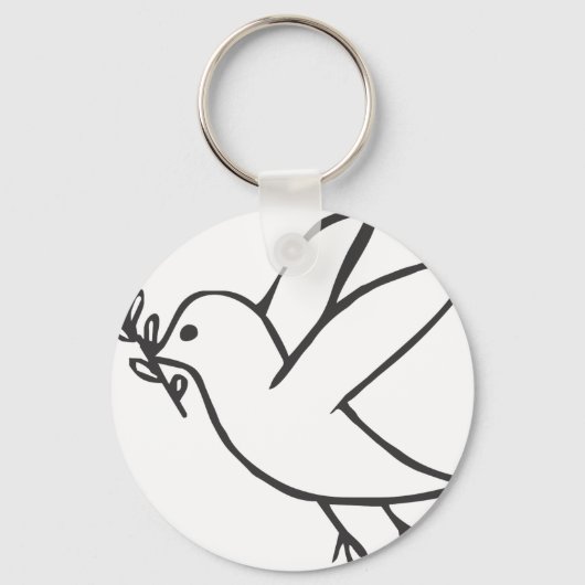 Custom Dove of Peace Sketch-Logo Sleutelhanger (Voorkant)