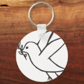 Custom Dove of Peace Sketch-Logo Sleutelhanger (Voorkant)