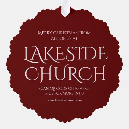 Custom Dove Sign Church | QR-code Ornament Kaart (Achterkant)