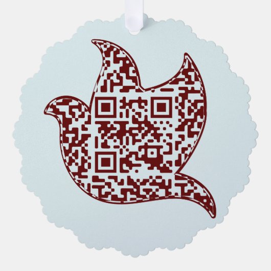 Custom Dove Sign Church | QR-code Ornament Kaart (Voorkant)