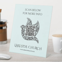 Custom Dove Sign Church | QR-code Reclamebord Met Voetstuk