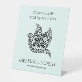 Custom Dove Sign Church | QR-code Reclamebord Met Voetstuk