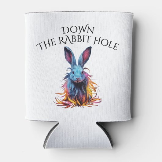 Custom Down the Rabbit Hole Blue Bunny Blikjeskoeler (Voorkant)