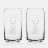 Custom Down the Rabbit Hole Blue Bunny Blikvorm Glas (Achterkant)