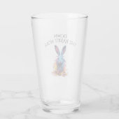 Custom Down the Rabbit Hole Blue Bunny Glas (Achterkant)