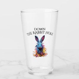 Custom Down the Rabbit Hole Blue Bunny Glas