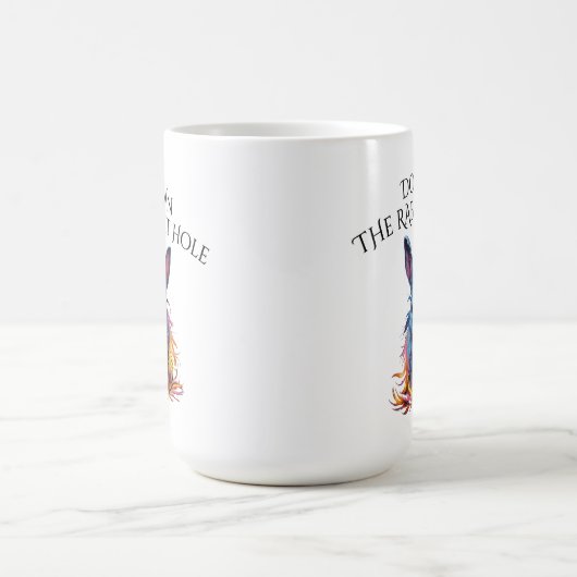 Custom Down the Rabbit Hole Blue Bunny Koffiemok (Center)