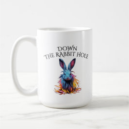 Custom Down the Rabbit Hole Blue Bunny Koffiemok