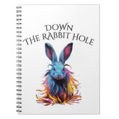 Custom Down the Rabbit Hole Blue Bunny Notitieboek (Voorkant)