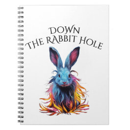 Custom Down the Rabbit Hole Blue Bunny Notitieboek