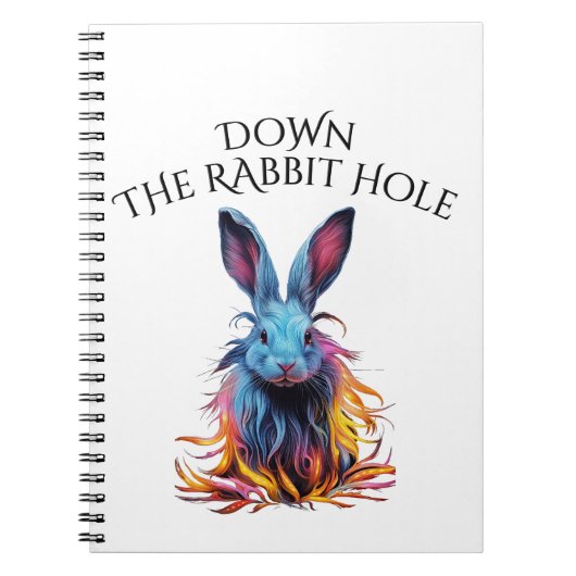 Custom Down the Rabbit Hole Blue Bunny Notitieboek (Voorkant)