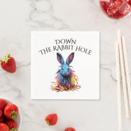 Custom Down the Rabbit Hole Blue Bunny Servet