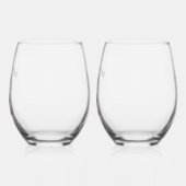 Custom Down the Rabbit Hole Blue Bunny Wijnglas Zonder Voet (Links)