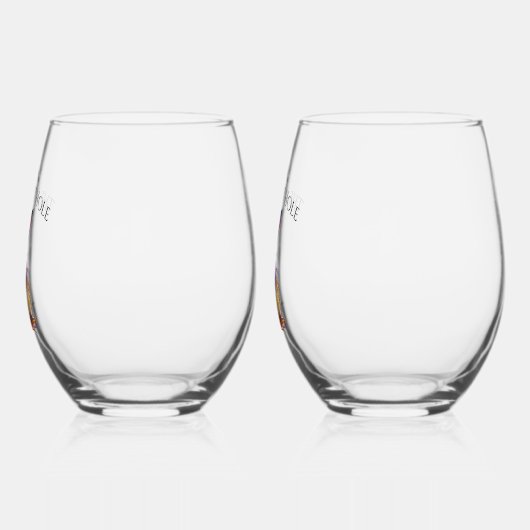 Custom Down the Rabbit Hole Blue Bunny Wijnglas Zonder Voet (Links)