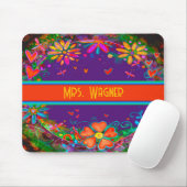 Custom Dragonflies Bloemen Harten Paarse Mousepad Muismat (Met muis)