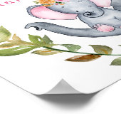 Custom Dream Big Little One Elephants Cute Pink Poster (Hoek)