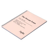 Custom Dream Team Corporate Collega Teamwork Gift Notitieboek (Linkerzijde)
