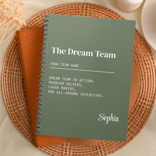 Custom Dream Team Corporate Collega Teamwork Gift Notitieboek