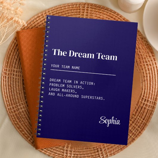 Custom Dream Team Corporate Collega Teamwork Gift Notitieboek