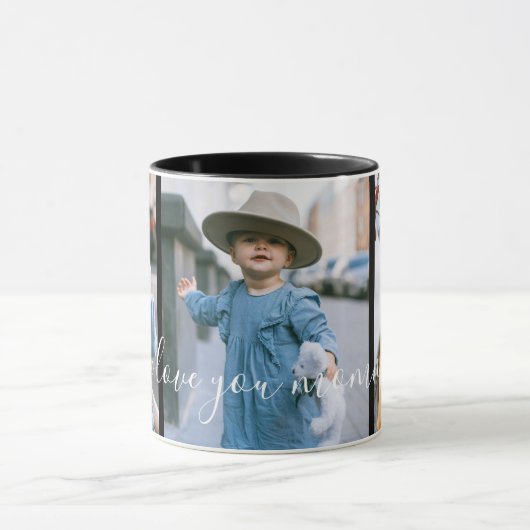 Custom drie foto ik hou van je mama Mok (Midden)