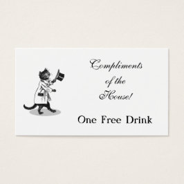 Custom Drink Ticket  Top Hat Cat Visitekaartjes