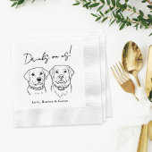 Custom Drinks on Us Two Dog Wedding Servet