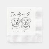 Custom Drinks on Us Two Dog Wedding Servet (Voorkant)