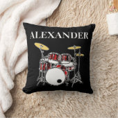 Custom Drummer Rock & Roll Music Drums Musician T Kussen (Deken)