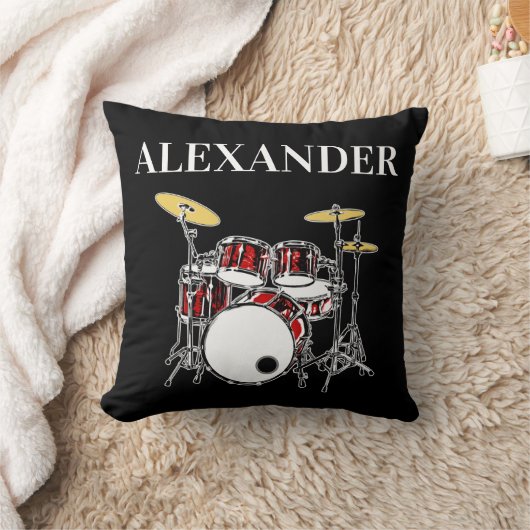 Custom Drummer Rock & Roll Music Drums Musician T Kussen (Deken)