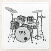 Custom Drummer Rock & Roll Musician Keepomwille Gi Glazen Onderzetter (Voorkant)