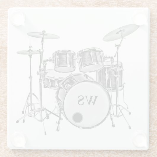 Custom Drummer Rock & Roll Musician Keepomwille Gi Glazen Onderzetter (Achterkant)