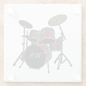 Custom Drummer Rock & Roll Musician Keepomwille Gi Glazen Onderzetter (Achterkant)