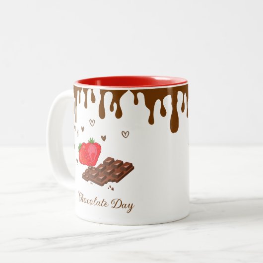 Custom druppelen Chocolade Koffie Mok (Voorkant links)