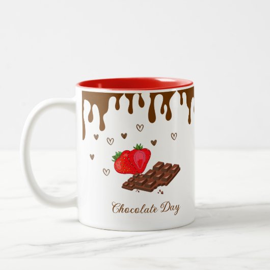 Custom druppelen Chocolade Koffie Mok (Links)